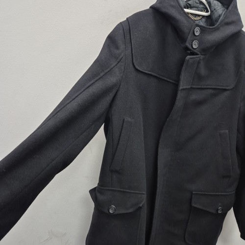 Barbour Wool Country Black Winter Duffle Heavy Warm Jacket Coat Size XL C 42 - Picture 9 of 10