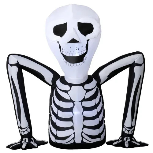 Rackhams Black/White/Dark Inflatable Ground Crawling Skeleton With Built-In Led Lights - Image 2