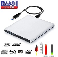 UHD 4K Blu-Ray Burner External USB 3.0 Super Slim DVD BD Recorder Drive PC / MAC