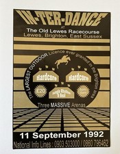 1992 In-Ter-Dance At Lewes, Brighton Rave Flyer A5