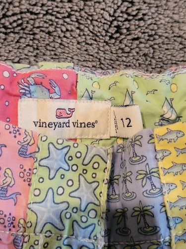 Vineyard Vines Girls Patchwork Nautical Mermaid Shorts Adjustable Waist Size 12 - Picture 4 of 4