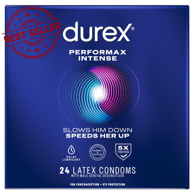 Durex Performax Intense Natural Rubber Latex Condoms, 24 Count (Pack of 1) 