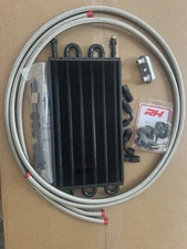 GM 6L80E TRANSMISSION COOLER KIT W/6AN BRAIDED LINE & ULTRA BLACK FITTINGS