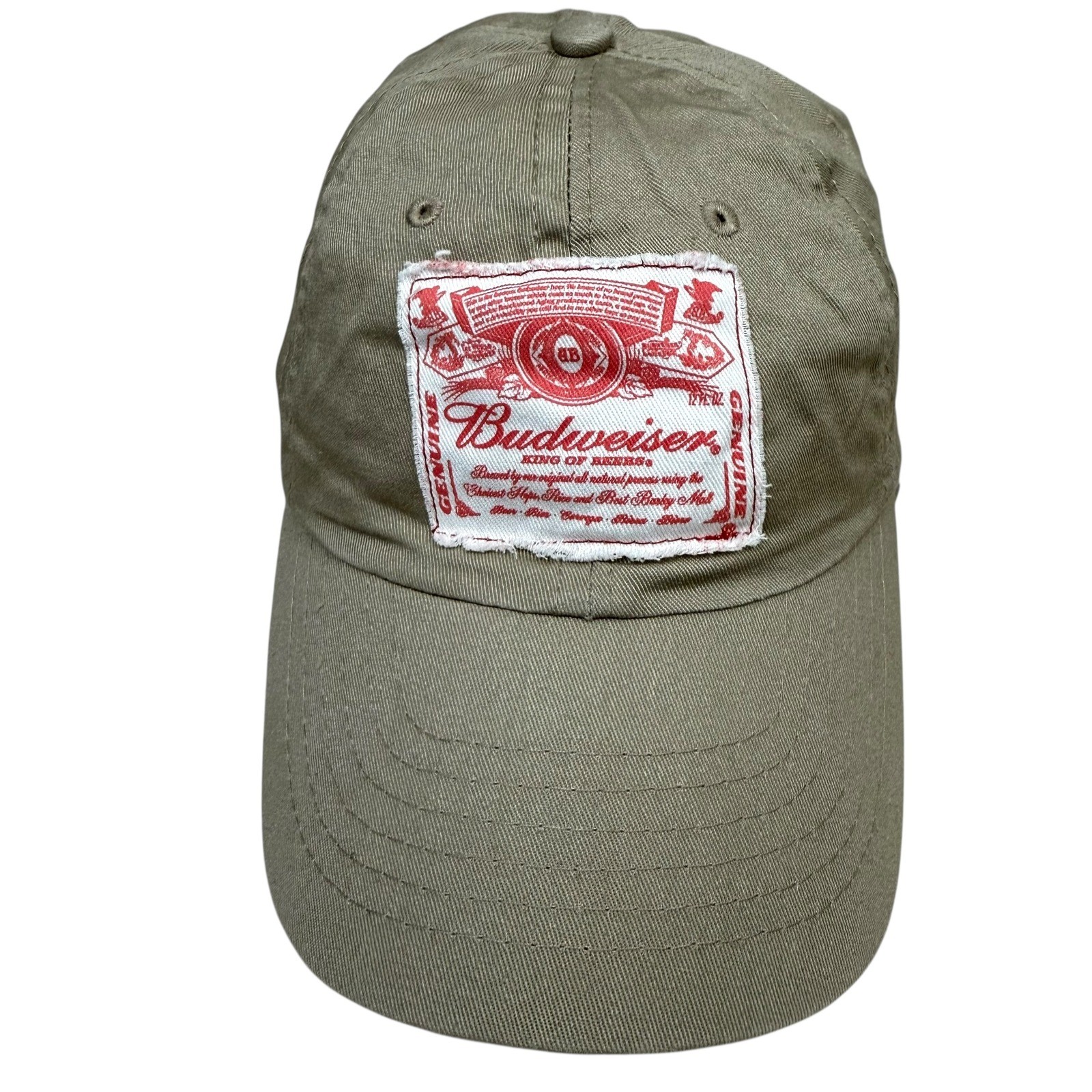 VTG Budweiser Patch Baseball Cap Hat Adjustable S… - image 1