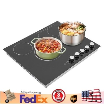 4 Burners Electric Cooktop LED Screen Timing Electric Stovetop 5 Firepower Gears