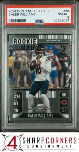 2024 PANINI CONTENDERS OPTIC #68 CALEB WILLIAMS RC POP 2 PSA 8