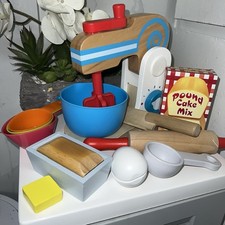 Melissa  Doug 100 Pc Food Lot Coffee Set Mixer Set Fridge Set