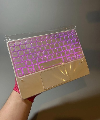Universal Wireless Keyboard Touchpad Ultra Slim Quiet & 7 Color Backlit 10 Inch - Afbeelding 18 van 20