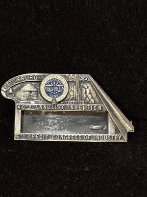 Vintage PITTSBURGH 40th Annual Convention MEDAL 1935 Credit Congress Industry
