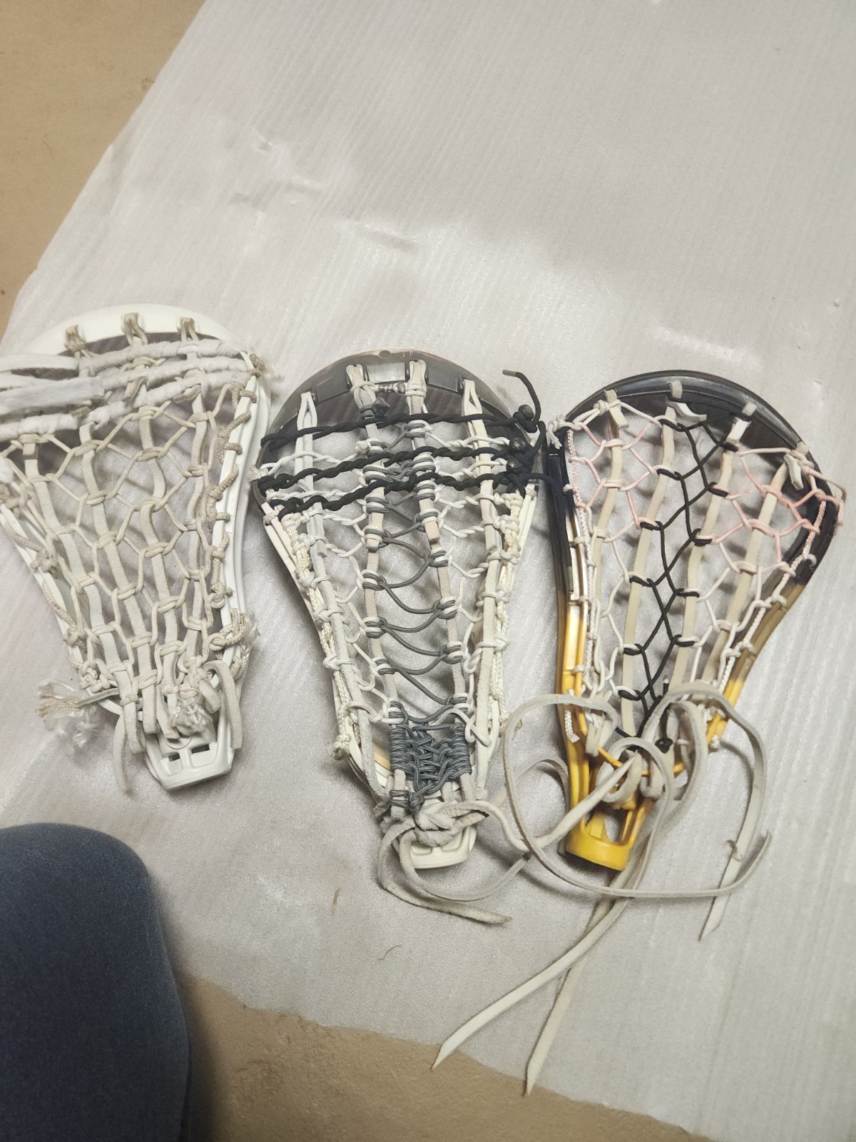 Lot Of 3 Vintage Strung Warrior Lacrosse Heads
