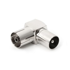 90° TV Aerial Cable Adapter RF Coaxial F Female to TV Male Plug to Female Socket