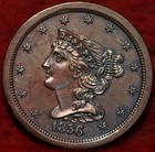 1856 Philadelphia Mint Copper Braided Hair Half Cent