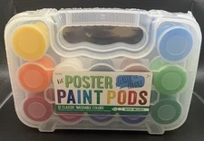 Ooly Lil' Poster Paint Pods 12 Classic Washable Colors Brush Included New