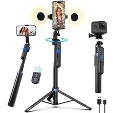 Auto Face Tracking Tripod for iPhone with Light,70inch Phone Tripod Holder wi...