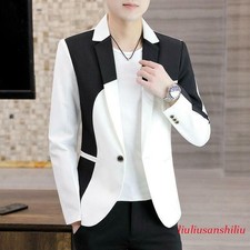 Fashion Mens Slim Fit Thin Lapel Mixed Colors Blazer Jacket Casual Coats Outwear