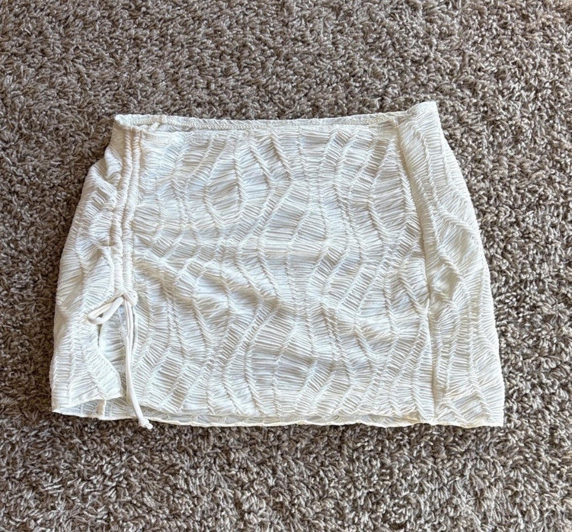 SHEIN Cream/White Crochet Swim Cover Up Skirt Women’s Size XS