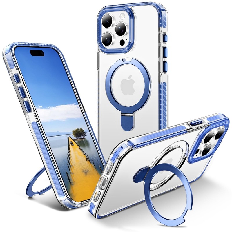 iPhone 15 Pro Magnetic case with Stand and Finger Ring,magsafe, Shockproof
