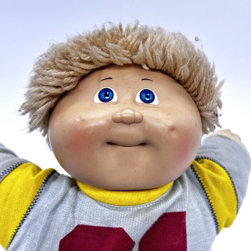Cabbage Patch Kids Boy Vintage 1983 Blue Eyes Blonde Hair w/Outfit NEEDS TLC - Picture 4 of 15