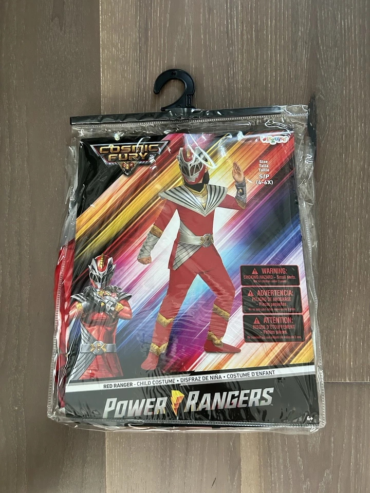 Disfraz Furia Cósmica Rojo Power Ranger Disfraz Niño. Nuevo con etiquetas pequeño 4-6x Foto 2 de 3