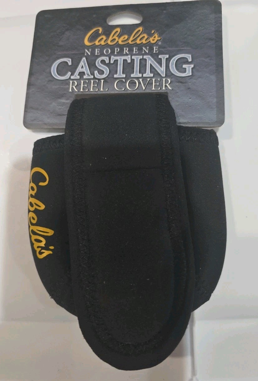 Cabela's Neoprene Low Profile Bait Casting Reel Cover Hook & Lure Holder Black
