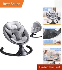 Luxury Electric Baby Swing with Bluetooth 5 Speeds, Portable Rocker, Black