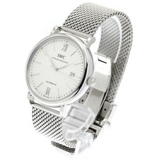 IWC SCHAFFHAUSEN PORTOFINO IW356505 40mm SS Silver Dial Automatic Date #C462 2