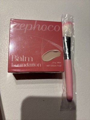 Zephoco Balm Foundation Ivory White 20g .71 Oz  with Brush  New in Box