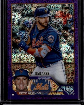 2023 Topps Chrome #75 Pete Alonso Purple Speckle Refractors #/299