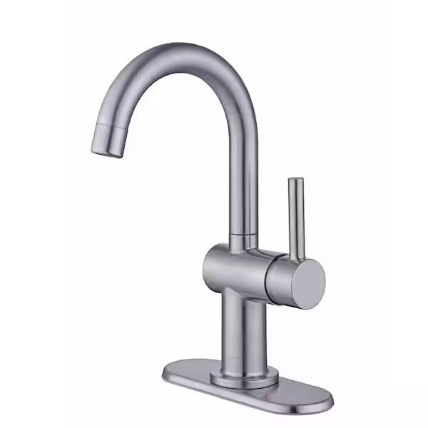 Glacier Bay Dorind Single Hole Single-Handle Deck Mount High-Arc Bathroom Faucet