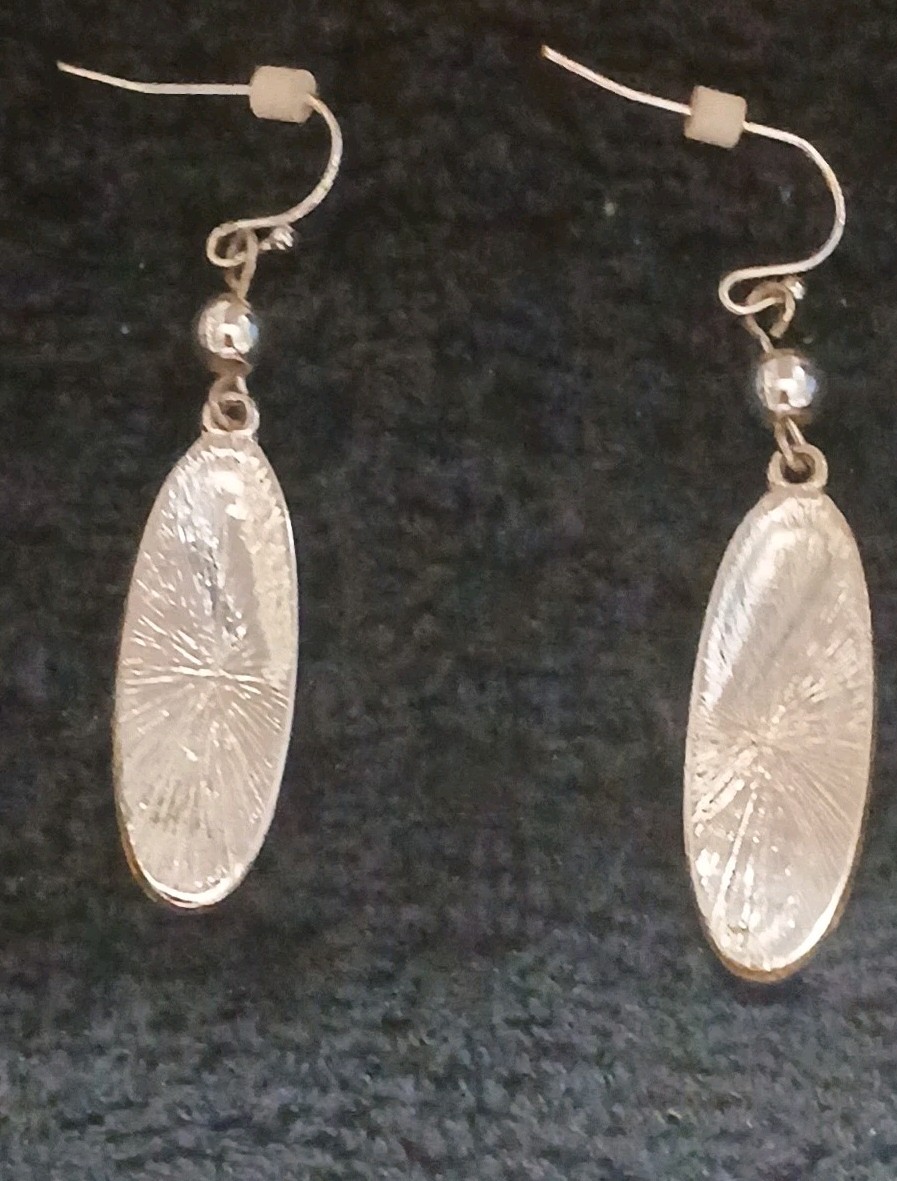 Bohemian Silvertone Abalone Shell Dangle Drop Ear… - image 5