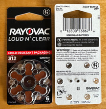 Baterie RAYOVAC #312, exp 10/29, łączna liczba 36