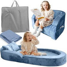 Toddler Travel Bed  Chair   Foam Raised Safety Bumpers 55" x 26" x 8"   Fo...