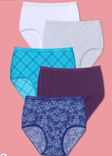 Catherine's size 12 5-Pack Tag-free Full Coverage Cotton Brief Cool Blue