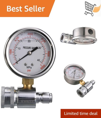 #ad Pressure Washer Gauge Kit Stainless Steel 6000 PSI Quick Connect for Power Wa... $30.98