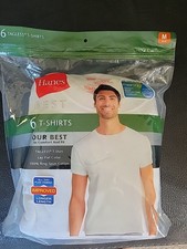 Hanes Men's FreshIQ ComfortSoft Crewneck Undershirt - White Pack of 6 Size M