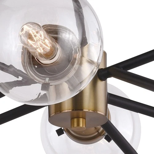Orbit 9-Light Semi-Flush Mount in Industrial and Sputnik Style 15.5 Inches Tall - Picture 4 of 11