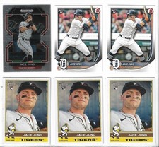 JACE JUNG (DETROIT TIGERS) - 2025 TOPPS/BOWMAN BASEBALL BASE RC'S - 6 RC LOT