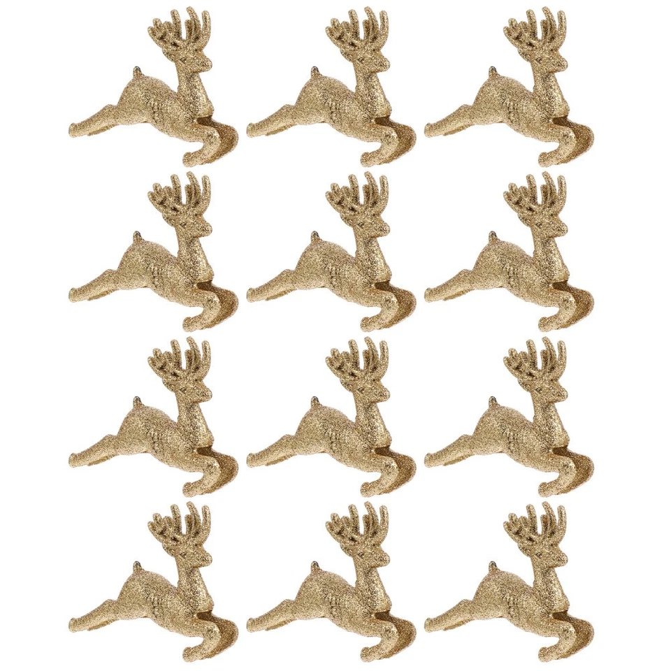  12 Pcs Addobbi Albero Per Arredamento Tavolo Renna Decorazioni Di Nozze - Immagine 3 di 4