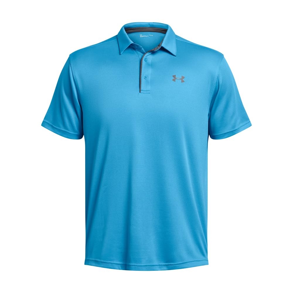 Under Armour Mens Tech Golf Polo 421 Capri Pitch Gray Size Small Loose Fit 4890₽