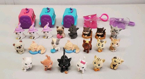 Kitty In My Pocket Lot of 21 Cats Kittens Flocked Felt Figures Toy Aninals MEG - Picture 1 of 11
