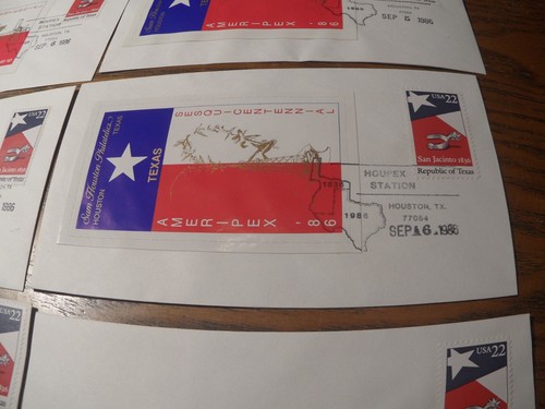 SB516 lot of 6 first day issue covers 1986 San Jacinto TEXAS USA 22 cent - Picture 4 of 7