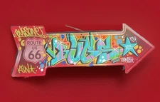 Bugs one graffiti on metal arrow