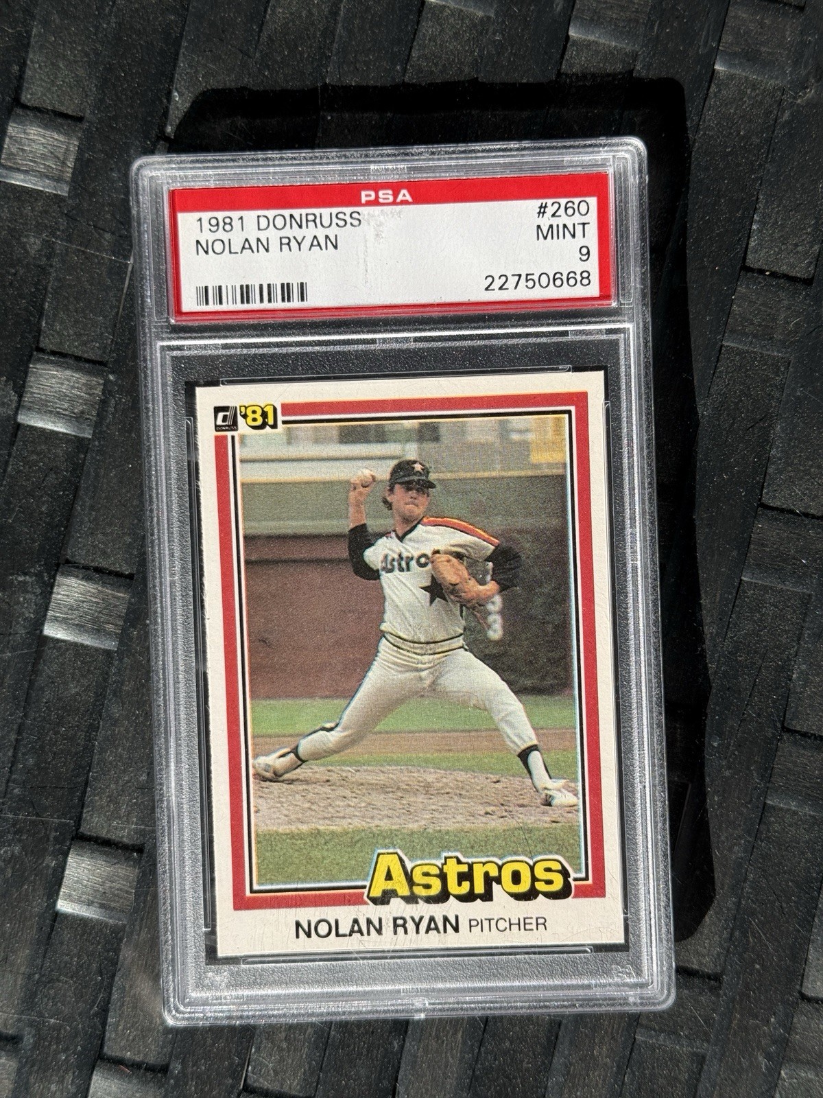 1981 Donruss #260 Nolan Ryan Houston Astros HOF PSA 9 MINT