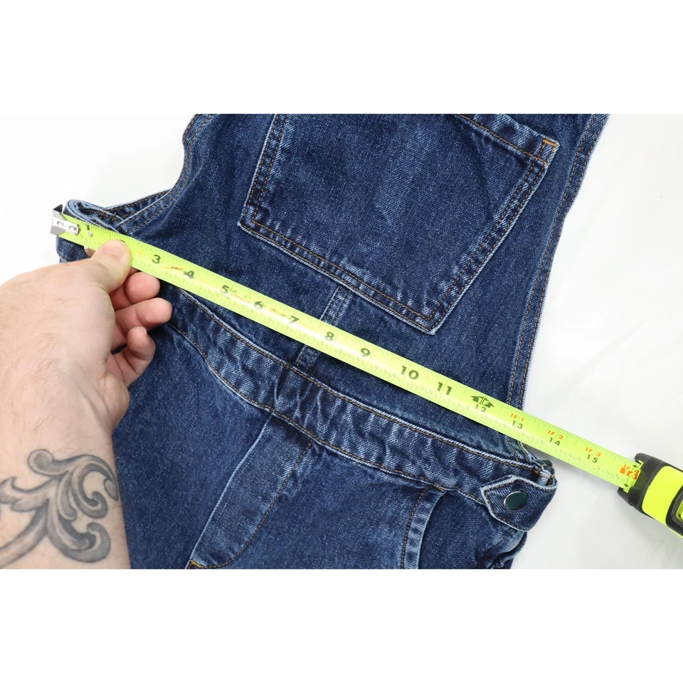 Macacão Topshop Moto Feminino Tamanho 2 Azul Jeans Alças Ajustáveis - Imagem 4 de 4