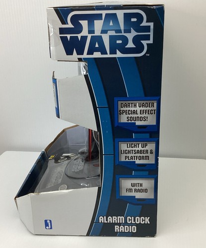 Star Wars 12" Darth Vader Alarm Clock Radio Factory Sealed Light Up Lightsaber - Picture 3 of 5