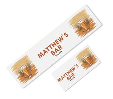 Personalised Bar Runner with Custom Text – Ideal for Home Bar, Pub or Café 121