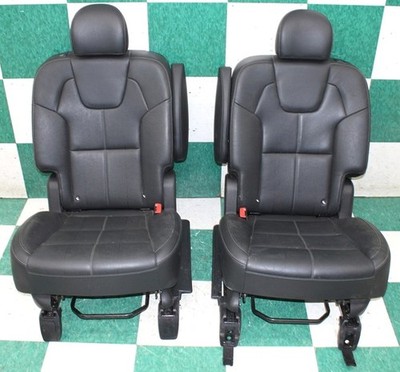 21' TELLURIDE Black Leather Rear Second 2nd Row Captains Buckets Pair 2x Seats