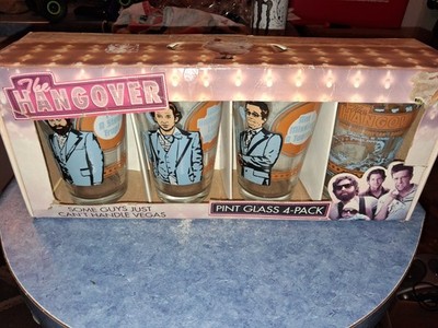 New Unused Complete Set Of 4 The Hangover Movie Drinking Pint Glasses ICUP