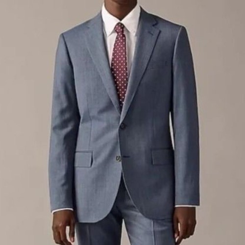 NWT FLAWED J.Crew Sz 36S Ludlow Slim-Fit Suit Jacket Italian Stretch Wool Blue - Picture 2 of 20