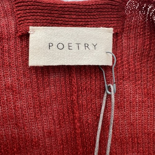 Poetry London 100% Linen Cardigan Womens Sz 2 Brick Red  Oversized Lagenlook NEW - Picture 4 of 14